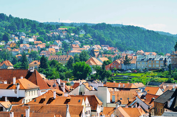 A beautiful view of Cesky Krumlov city at Austria.