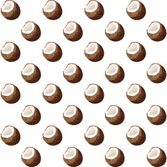 fresh coconuts fruits summer pattern