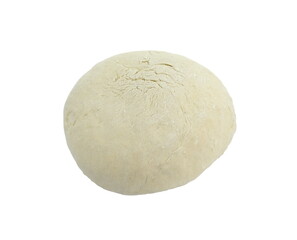 Fototapeta na wymiar fresh raw dough ball isolated on white background, top view