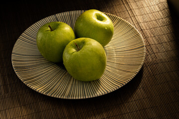 Dark granny smith apples