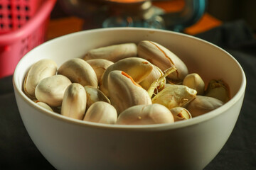 jack fruit seeds on bowl.