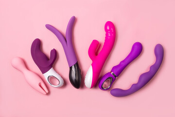 on a pink background sex product, toy for adults