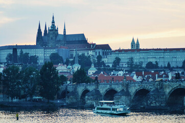 A beautiful view of Prague city at Czech Republic.