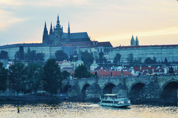A beautiful view of Prague city at Czech Republic.