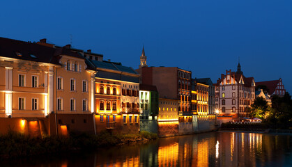 Fototapeta na wymiar Venice of Opole in sunset, Poland