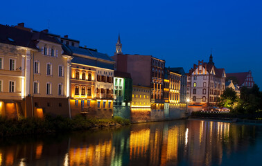 Fototapeta na wymiar Venice of Opole in sunset, Poland