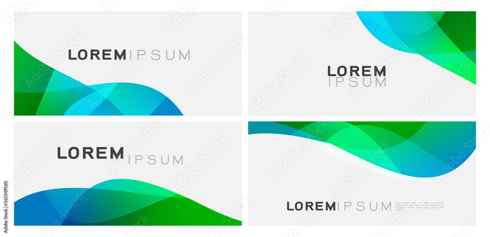 Wall mural set of colorful gradient curve element on white background with space. trendy background for busines