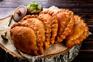 fried homemade pie with potatoes © smspsy