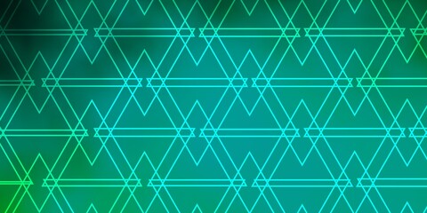 Light Green vector template with crystals, triangles. Triangles on abstract background with colorful gradient. Pattern for booklets, leaflets