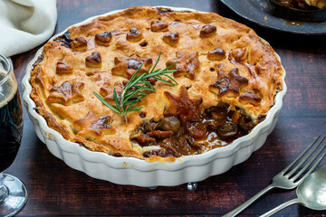 Steak, mushroom and ale pie