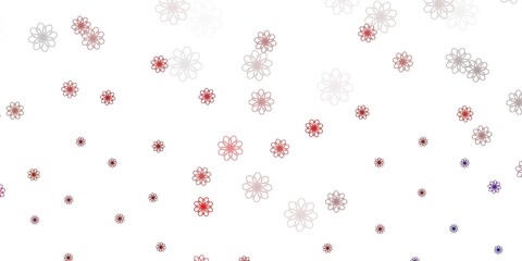 Light Orange vector doodle template with flowers.
