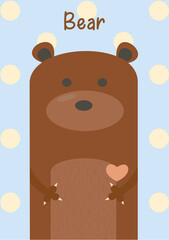 children's poster with a cartoon bear