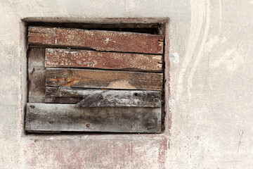 Window culled old wooden board on the wall with scratches and cracks. Great background or texture...