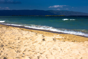 Beautiful sand beach and blue sky