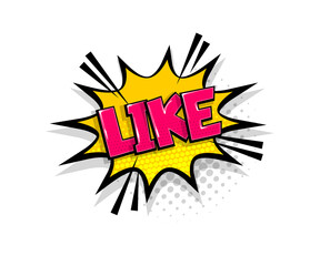 Comic text like speech bubble pop art style