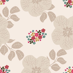 Seamless folk pattern in small wild flowers. Country style millefleurs. Floral meadow background for textile, wallpaper, pattern fills, covers, surface, print, gift wrap, scrapbooking, decoupage.