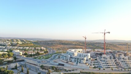Cranes at construction site oin Israel City modiin
Modiin city, israel, july,2020
