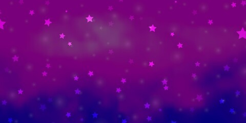 Light Pink, Blue vector layout with bright stars. Blur decorative design in simple style with stars. Best design for your ad, poster, banner.