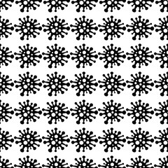 Seamless vector pattern. Coronavirus background. Covid-19. Dangerous Coronavirus Cell. Bacteria.