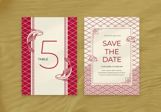 Red Chinese Wedding Flyer Invitation Layout