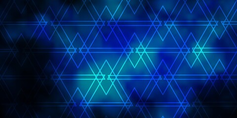 Dark BLUE vector texture with lines, triangles. Abstract gradient design with colorful triangles. Pattern for booklets, leaflets