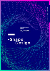 Minimal covers design with gradient dotted shape. Modern bright backgrounds for flyer, poster, brochure. Vector graphics