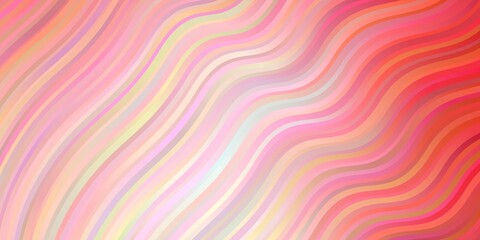 Light Pink vector texture with circular arc. Bright sample with colorful bent lines, shapes. Pattern for ads, commercials.