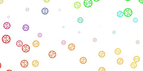 Light Multicolor vector backdrop with mystery symbols.