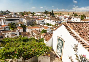 Fototapeta na wymiar Aerial view of beautiful medieval village Obidos in the centre of Portugal