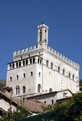 Fototapeta na wymiar The city hall in Gubbio, Italy