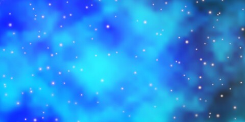 Fototapeta premium Light BLUE vector layout with bright stars. Blur decorative design in simple style with stars. Pattern for new year ad, booklets.
