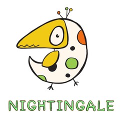 design of bird and nightingale logo. Collection of bird and small vector icon for stock. Vector illustration