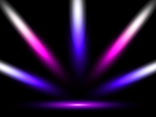 Stage with colorful lights. Background. Podium, road, pedestal or platform illuminated by spotlights. Vector. EPS10