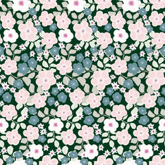 Vintage feedsack pattern in small flowers. Millefleurs. Floral sweet seamless background for textile, cotton fabric, covers, wallpapers, print, gift wrap and scrapbooking.