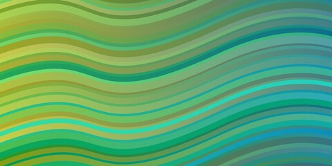 Light Blue, Yellow vector texture with curves. Illustration in halftone style with gradient curves. Pattern for ads, commercials.