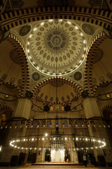 Fototapeta na wymiar Panorama of the beautiful Sehzade Mosque, also known as Prince's mosque, is seen the old city of Istanbul, Turkey.