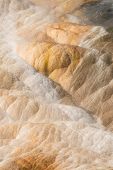 Abstract Patterns and Lahers of Colorful Travertine Springs at Mammoth Hot Springs, Yellowstone National Park
