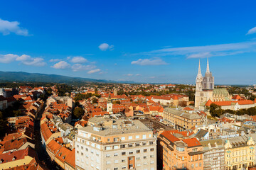 Fototapeta na wymiar Panoramic view of Zagreb, Croatia