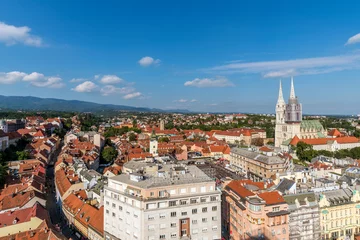 Deurstickers Panoramic view of Zagreb, Croatia © Posztós János