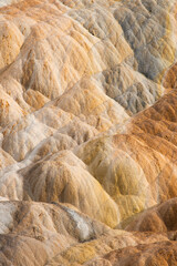 Abstract Patterns and Lahers of Colorful Travertine Springs at Mammoth Hot Springs, Yellowstone National Park
