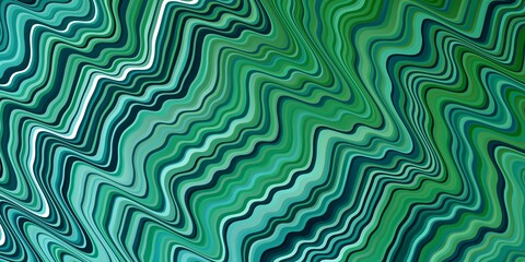 Light Blue, Green vector backdrop with bent lines. Bright illustration with gradient circular arcs. Smart design for your promotions.