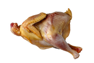 Raw butchered chicken for cooking on a white background. Isolated.