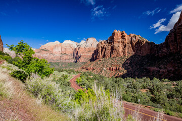 stunning Mt Carmel Highway cuts through Zion National Park