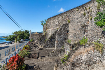 Ruins after volcano eruption in Saint-Pierre, Martinique, France