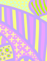 Artistic header with flowers and leaves. Graphic design. Hand drawn texture.	