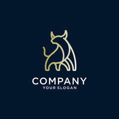 bull line logo abstract vector