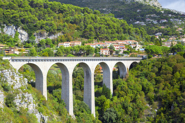 Stone Arch bridge, Eze, Cote d'Azur, France.