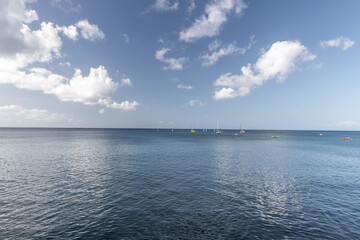 Obraz premium Caribbean sea view from balcony in Schloelcher, Martinique, France