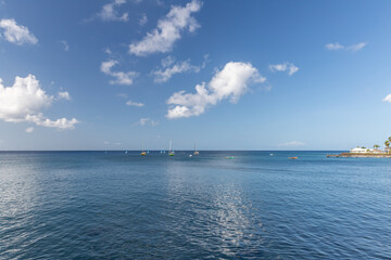 Obraz premium Caribbean sea view from balcony in Schloelcher, Martinique, France