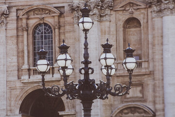 old street lamp in vatican